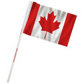 4" x 6" Canada Imprinted Staff Polyester Stick Flags